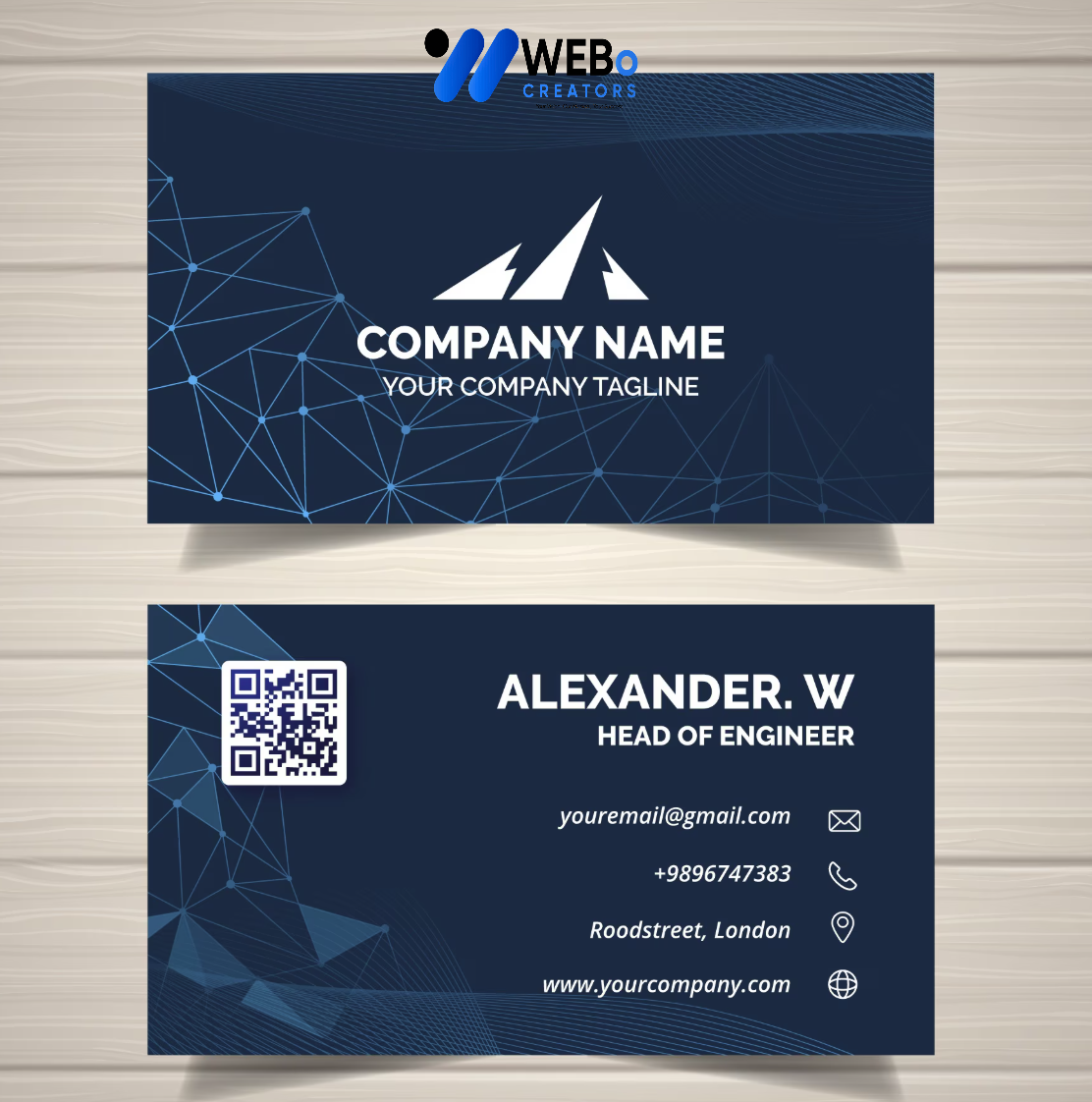 Elegant Professional Business card design with golden stripes Agency in Atlanta